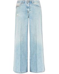 DIESEL - 1978 D-akemi Distressed Wide-leg Jeans - Lyst