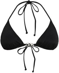 DIESEL - Sees T Dnm Logo Plaque Bikini Top - Lyst