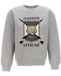 Maison Kitsuné - Fox-printed Crewneck Sweatshirt - Lyst