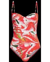 Tory Burch - Floral Printed One Piece Swimsuit - Lyst