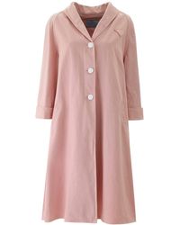 Prada Oversized Logo Patch Coat - Pink