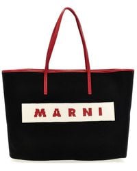 Marni - Logo Canvas Shopping Bag Tote Bag - Lyst