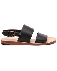 Dolce & Gabbana - Double Strap Flat Sandals - Lyst
