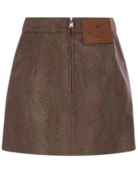 Etro - Paisley-print Mid-rise Skirt - Lyst