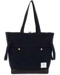 Thom Browne - Canvas Tote Bag With Handles And - Lyst