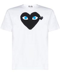 COMME DES GARÇONS PLAY - Double Heart Logo T-shirt - Lyst