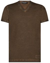 Dolce & Gabbana - Logo-patch V-neck T-shirt - Lyst
