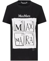Max Mara - Printed Cotton T-Shirt - Lyst