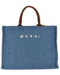 Marni - Large Shopping Bag With Logo Embroidery - Lyst