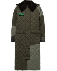 Barbour - X Ganni Logo Patch Quilted Trench Coat - Lyst