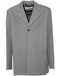 off white blazer grey