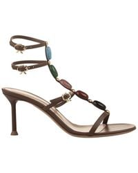 Gianvito Rossi - Shanti Embellished Ankle Strap Sandals - Lyst