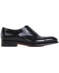 Santoni - Round Toe Slip-on Oxford Shoes - Lyst