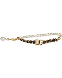 Dolce & Gabbana Logo Plaque Chain Necklace - Metallic