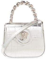 Versace - Mini -colored Handbag With Medusa Head Detail In Laminated Leather Woman - Lyst