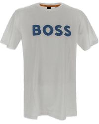 BOSS - Bosse Hugo Boss Logo Printed Crewneck T-shirt - Lyst