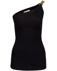 Givenchy One Shoulder Top With Chain Detail - Black
