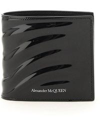 Alexander McQueen Patent Leather Bi-fold Wallet - Black