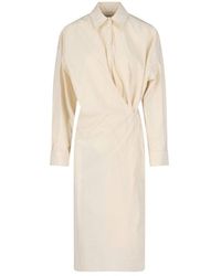 Lemaire - 'officer Collar Twisted' Dress - Lyst