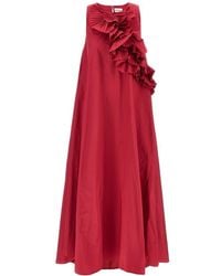 P.A.R.O.S.H. - Flowing Evening Dress With Dramatic Ruffled Detail - Lyst