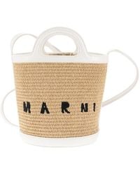 Marni - Tropicalia - Raffia And Calfskin Bucket Bag - Lyst