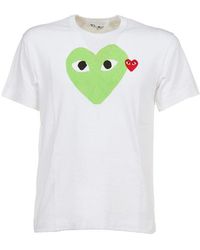 COMME DES GARÇONS PLAY - Heart-appliqué Regular-fit Cotton-jersey T-shirt X - Lyst