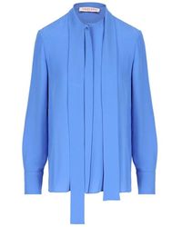 Valentino - Scarf Detailed Long-sleeved Blouse - Lyst