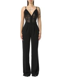 Elisabetta Franchi - Floral Embroidered V-Neck Jumpsuit - Lyst