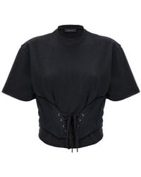 Mugler - Lace-up Corseted T-shirt - Lyst