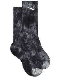 Nike Logo Detailed Tie-dye Effect Socks - Black