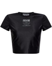Versace Jeans Couture - Logo Print Crop Top - Lyst