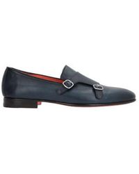 Santoni - Double-Buckle Slip-On Flat Shoes - Lyst