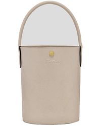 Longchamp - Épure Logo Embossed Small Bucket Bag - Lyst