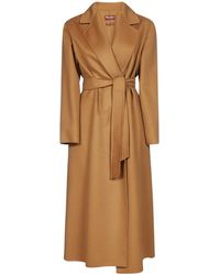 Beige belted coat womens Clearance