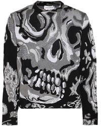 Alexander McQueen - Skull Intarsia-knit Crewneck Jumper - Lyst
