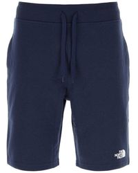 The North Face - Navy Blue Cotton Bermuda Shorts - Lyst
