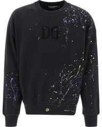 Dolce & Gabbana Paint Splatter Print Sweatshirt - Black