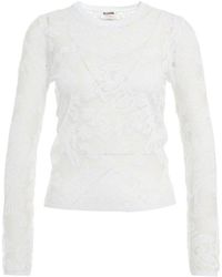 Blugirl Blumarine - Laced Long-Sleeved Stretched Blouse - Lyst