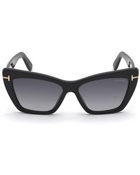 Tom Ford Whyatt Butterfly Framed Sunglasses - Black