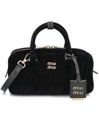 Miu Miu - Logo-lettering Zipped Tote Bag - Lyst