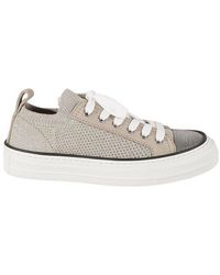 Brunello Cucinelli - Round-toe Lace-up Sneakers - Lyst