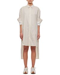 Loewe - Stripe Turn Up Cotton Shirt Dress - Lyst
