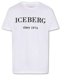 Iceberg - Heritage Logo Embroidered Crewneck T-shirt - Lyst