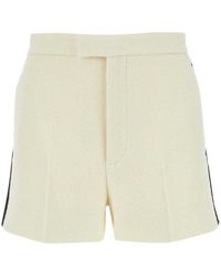 Gucci - GG Logo Embroidered Tweed Shorts - Lyst