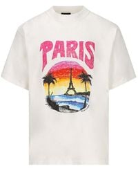 Balenciaga - Paris Tropical Printed T-shirt - Lyst