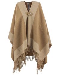 Woolrich - Wool-blend Cape With Contrasting Details - Lyst