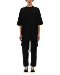 Rick Owens - Oversized Cotton T-Shirt With Geometric Design And Relaxed Fit - Lyst