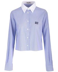 Miu Miu - Striped Button-up Shirt - Lyst