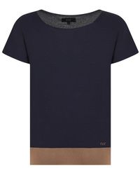 Fay - Color-block Short Sleeved Sweater - Lyst