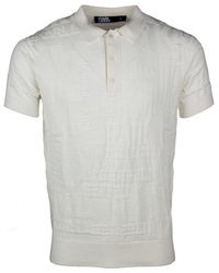 Karl Lagerfeld - Button Detailed Short-sleeved Polo Shirt - Lyst